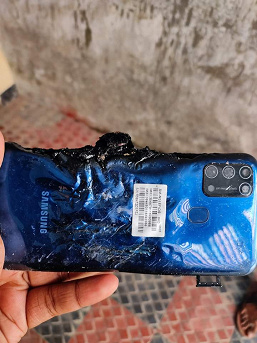 Smartphones connected to the charger continue to explode.  Galaxy M31 self-destructed this time